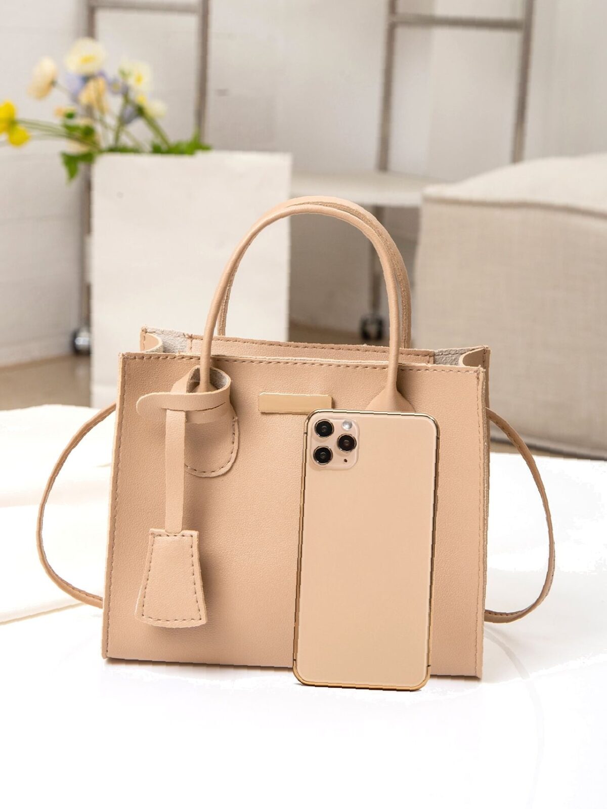 Minimalist Double Handle Square Bag